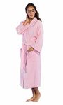 Malov Linen Turkish Cotton Terry Kimono Men Women Unisex Bathrobe (Pink)