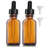 SONGQEE Amber Brown Glass Bottles with Dropper Pipette, 30ml Dropper Bottles Empty Eye Glass Dropper Bottles for Storage Essential Oils, Perfumes and Cosmetics(with 2 Funnels + Labels)