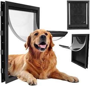 Large Pet Door, Large Middle Sized Dog Removable Installation Door for Interior Exterior Doors, Easy Installation Dog Door Supply Built in Magnet(Black)