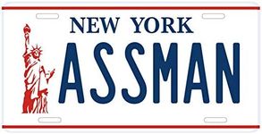 Embossed Prop Number Tag, Assman, Vanity License Plate, Seinfeld | Cosmo Kramer | (Aluminum, Non-Distressed)