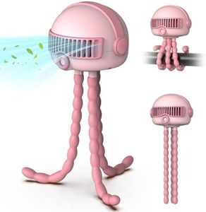 Portable Baby Stroller Fans, 4000mAh Battery, 3-Speed Cooling Fan with Safety Net, Low Noise, Compact & Multifunctional for Stroller/Crib/Car/Desktop/Camping - Baby Stroller Cooling Fans
