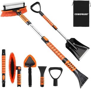 COMOWARE Extendable Snow Brush for Car, Ice Scrapers for Car Windshield Combo Kit with 270° Pivoting Head, 6-in-1 Snow Removal Tool with Snow Shovel Snow Scraper for Car, Truck, SUV, Winter Car Kit