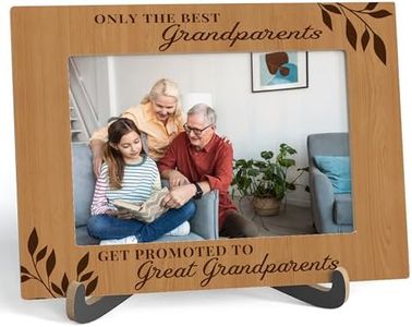 Grandparents Picture Frame, Get Promoted To Great Grandparents - Wooden Tabletop Photo Frame With Stand, Birthday Grandparents Day Gifts For Best Grandparents, Christmas Thanksgiving Gifts From Grandchild, A04