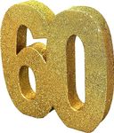 Number 60 Glitter Table Decoration Gold| Table Centrepiece | Table Decorations Centrepiece | 60th Birthday Decorations | Pack of 1 | 20cm |H105