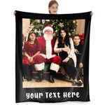 Custom Blanket Personalized Photo Blanket Customized Soft Flannel Blankets for Christmas Birthday,Customizable Throw Blanket Mom Dad Christmas Girlfriend Boyfriend Wife Husband(1photo)