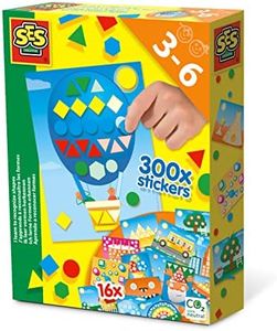 SES Creative 14839 - J'apprends à reconnaître les formes, 16 jolies cartes d'autocollants, avec plus de 300 autocollants, convient aux jeunes enfants