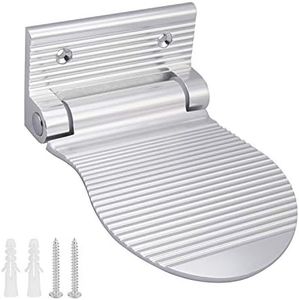 Shower Foot Rest, Shaving & Washing Foot Rest, Heavy Duty Aluminum Alloy Shaving Shelf Fold-Up Shower Foot Rest for Shaving Legs (Silvery)