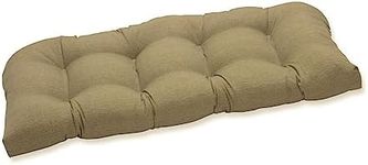 Pillow Perfect Indoor/Outdoor Taupe Textured Solid Wicker Loveseat Cushion