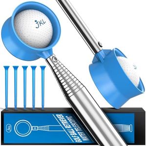 JKL 9Ft/12Ft Golf Ball Retriever for Water Telescopic, Stainless Steel Shaft, High Durability Double-Sided Ball Picker Upper Grabber, Golf Gifts for Golfers