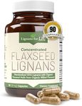 Lignans for Life Flaxseed Lignans for Dogs & People + SDG - Omega 3 Fatty Acids, High Fiber Antioxidants - Improve Shiny Coat, Digestive & Heart Health for Dogs, 35mg, 90 Flaxseed Capsules, 1 Pack