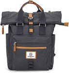 SEVENTEEN LONDON – Modern Cycling 'Canary Wharf' Fold Roll Top Backpack in a Classic Slim Urban Design – Fits Laptops up to 15", Dark Grey, L