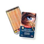 Derwent Lightfast Pencils Set Of 12 In Tin, 4mm Round Core, Premium Core Strength, Creamy Texture, Ideal For Fine Art Drawing & Colouring, Professional Quality, 2302719