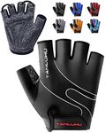 Tanluhu Cycling Gloves Mountain Bike Gloves Half Finger Road Racing Riding Gloves Breathable Shock-Absorbing Biking Gloves for Men and Women (Black, XL)