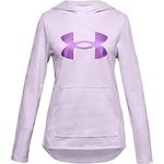 Under Armour Girls' Armour Fleece Big Logo Printed Hoodie , Crystal Lilac (570)/Exotic Bloom , Youth Medium