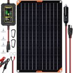 SUNAPEX 30W Flexible Solar Panel with MPPT Charge Controller, Solar Battery Charger Maintainer, 12V Waterproof Solar Trickle Charger for Car, Motorcycle, Boat, Marine, RV, Trailer, Tractor,Truck, etc