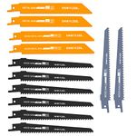 shirylzee Reciprocating Saw Tool Accessories Set 12-piece, Metal and Wood Cutting Saw Accessories, Pruner Saw Accessories for Quick Cutting