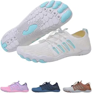 Hike Footwear Colson Pro Healthy - Non Slip Barefoot Shoes, Soft, Flexible, and Thin Soles Quick Dry Shoe, Ideal Choice Daily Wear, Unisex White/Blue