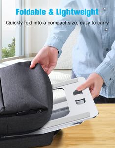 Babacom Laptop Stand – Adjustable, Silver Aluminum