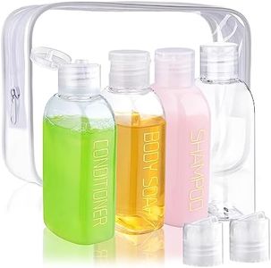 Cosywell Leakproof Squeeze Bottles Travel Kit - 4pc 3.4 oz TSA Approved for Shampoo, Conditioner and Toiletries