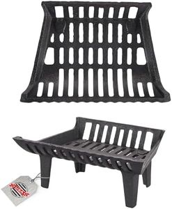 Flame Genie Heavy-Duty Cast Iron Fireplace Grate, 4" Clearance, 17"