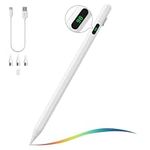 MoKo Stylus Pen for Touch Screen, Active Universal Stylus Pen Compatible with iPad/iPhone/Samsung/Lenovo/Xiaomi and Other iOS/Android Smartphone and Tablet Devices Tablet Pen with Power Display, White