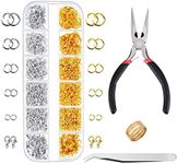 1200Pcs Jump Rings Jewelery Making Supplies, Paxcoo Necklace Repair kit with Open Jump Ring, Lobster Clasps, Needle Nose Plier and Tweezer, Jewelry Findings Tools for DIY Earring, Bracelet, Keychain