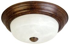 Yosemite Home Decor JK101-11DB 2-Light Flush Mount with Marble Glass Shade, Dark Brown, 11-Inch