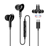 USB C Headphones Magnetic Wired in Ear Type C Earbuds with Mic and Volume Control Earphones for Samsung Galaxy S22 S21 S20 Note 20 Ultra Z-Flip A33 Pixel 6 Xperia XA2 Xiao-mi Hua-wei