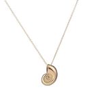 Meiligo Fashion Woman Conch,Snail,Shell Charm Pendant Necklace (Gold)