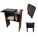 Urbain Home Engineered Wood Cairo Folding Study Cum Laptop Table, Foldable Work From Home Office Desk With Bookshelf, Multipurpose No-Assembly Table (Matte Finish, Dark Wenge)