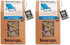 Teapigs Lemon and Ginger Tea Bags Made With Whole Leaves (2 Pack of 50 Tea Bags)