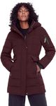 Alpine North Women’s Vegan Down Mid-Length Parka - Insulated, Water-Repellent Winter Coat with Hood, Jacket For Women (Grape, Small)