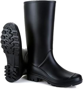 Foinledr Stivali Gomma Donna, Antiscivolo Da Pioggia Giardinaggio Scarpe, Nero, 39 EU