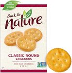 Back to Nature Classic Round Crackers - Dairy Free, Non-GMO, Made with Wheat Flour & Sea Salt, Delicious & Quality Snacks, 8.5 Ounce
