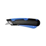 COSCO 091508 Easycut Cutter Knife w/Self-Retracting Safety-Tipped Blade, Black/Blue