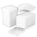 EBANKU 400 PCS Nail Remover Wipes Pads Eyelash Glue Remover Wipes Pads Non Woven Nail Art Wipes Acrylic Nail Art Gel Remover Cleaning Pads (White)