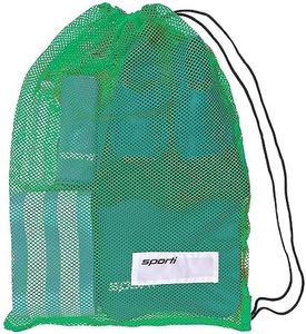 Sporti Swimming Equipment Bags, Mesh Drawstring Backpack, Swim Bag for Swimmers, Mesh Backpack for Beach, Gym and Workout Gear - Mesh Bag - Kelly Green