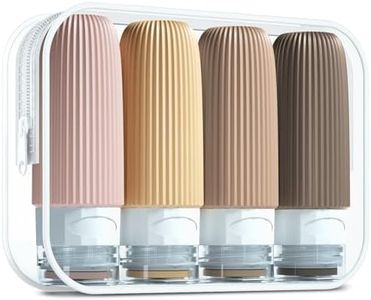 Gemice Botella de Viaje Silicona 60ml, 4 Piezas Botellas de Viaje para Llenar Botellas de Cosméticos a Prueba de Fugas para Viajes Contenedor Sin BPA Aprobado por la FDA para Llenar Loción