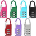 7 pcs Colorful Mini Padlock with Password Door Lock Backpack Locks, 3 Digit Number Code Lock Security Padlock for Travel Suitcases Luggage Bag Case