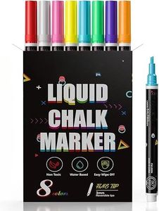 VINTAGER Chalk Marker | Fine Tip and Colors Washable Chalkboard Glass Pens, Paint and Drawing for Car, Blackboard, & Bistro Kids and Adults Non-Toxic Reversible Tip