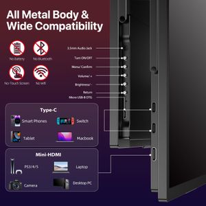 UPERFECT 18.4" QLED 4K Portable Monitor – Matte, USB-C, VESA, 100% sRGB