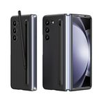 TechTrendz Aluminum Ultra Slim Premium Case For Samsung Galaxy Z Fold 5 With Built In Compact S Pen Holder And Storage Slot (Black)