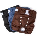 Pet Soft Dog Nappies Female, 3 Pack Dog Period Pants Medium with Leak-proof Waistband, Super Absorbent Washable Dog Diapers for Female Dogs in Heat, Season (Pure, M)