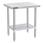 DuraSteel NSF Commercial Kitchen Table - 24 x 30 Inch Cooking Prep Stainless Steel Kitchen Island Workstation with Adjustable Undershelf - Utility Heavy Metal Workbench for Restaurant, Home, Garage