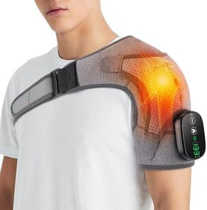 GVMSOR Cordless Shoulder Heating Pad with Massage for Rotator Cuff Pain, 5000mAh Battery Powered Heated Shoulder Brace,Shoulder Warmer for Pain Relief