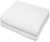 COTTON CRAFT- Euro Spa Set of 2 Luxury Waffle Weave Bath Sheets, Oversized Pure Ringspun Cotton, 35 inch x 70 inch, White