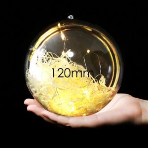 IDOXE Large 120mm Christmas Clear Baubles Transparent Ball 10PCS Plastic Fillable Sphere Ornament for Christmas Wedding Decorations Party Decor (Large 120mm)