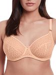 Freya Women's Starlight Unlined Balcony Lace Underwire Bra Plunge, Caramel, 32DD