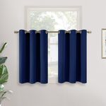 YoungsTex Short Blackout Curtains 36 Inch Length for RV Camper Basement - Thermal Insulated with Grommet Room Darkening Small Half Window Drapes for Kitchen Bathroom, 2 Panels, 34 x 36 Inch, Navy Blue