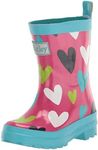 Hatley Unisex-Child Printed Rain Boots, Confetti Hearts, 5 Toddler